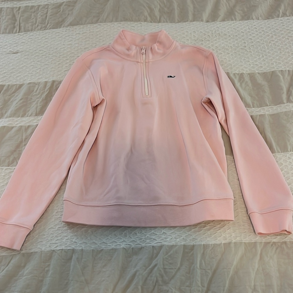 Pink vineyard vines quarters zip pullover